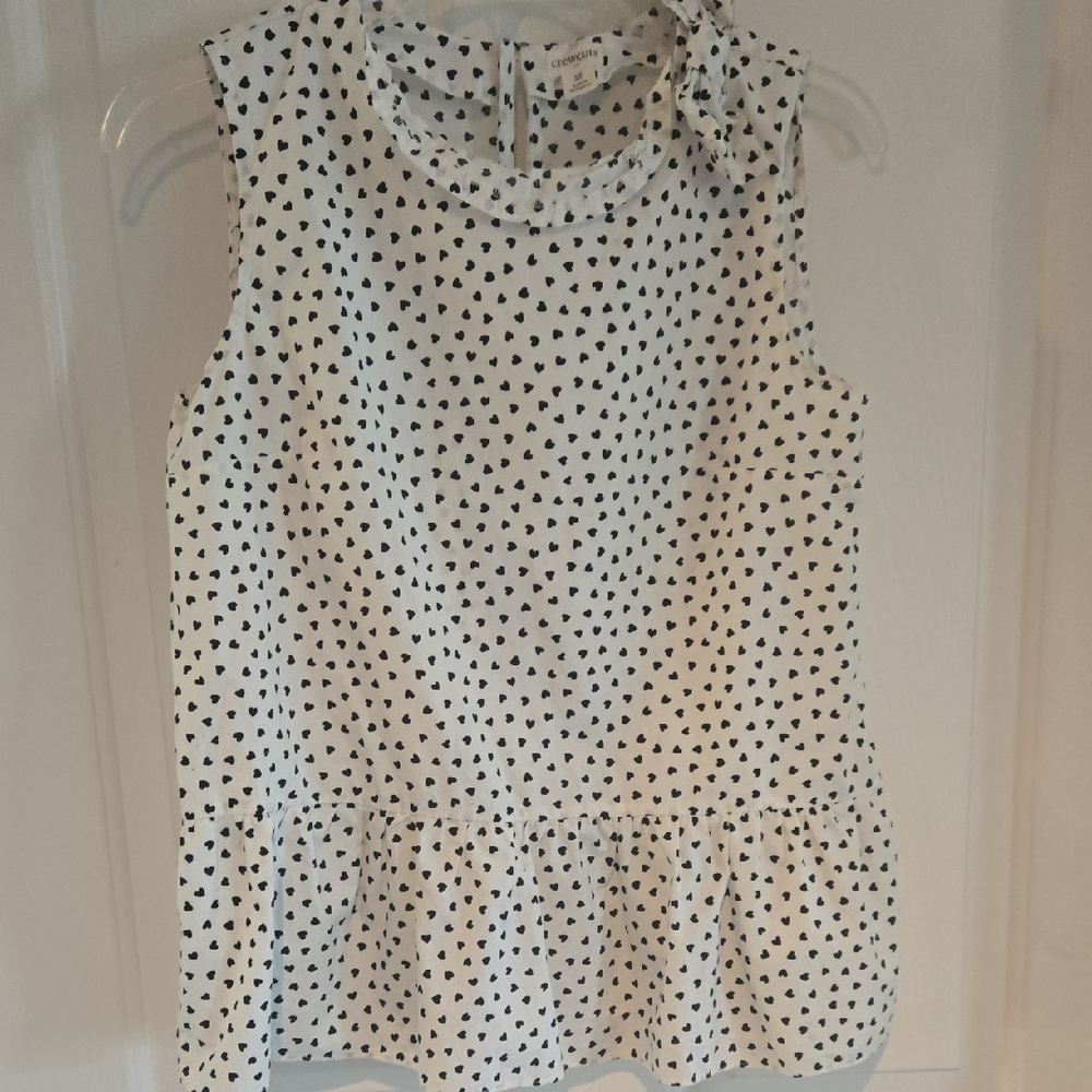 Crewcuts White Peplum Blouse with Bow, Girls 16